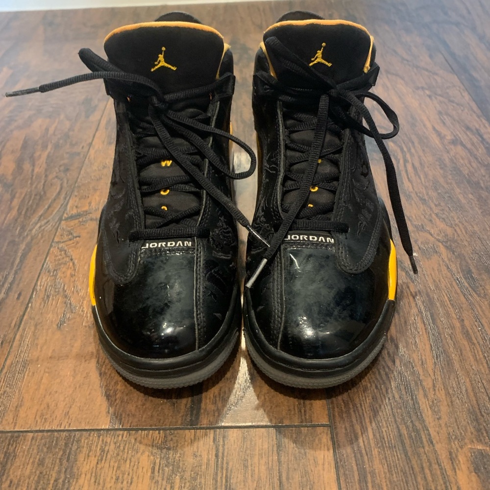 Jordan Black and Yellow High-Top Sneakers